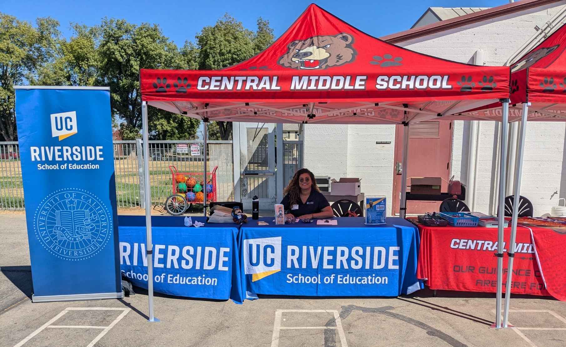 Booth at Centra Middle School College Week