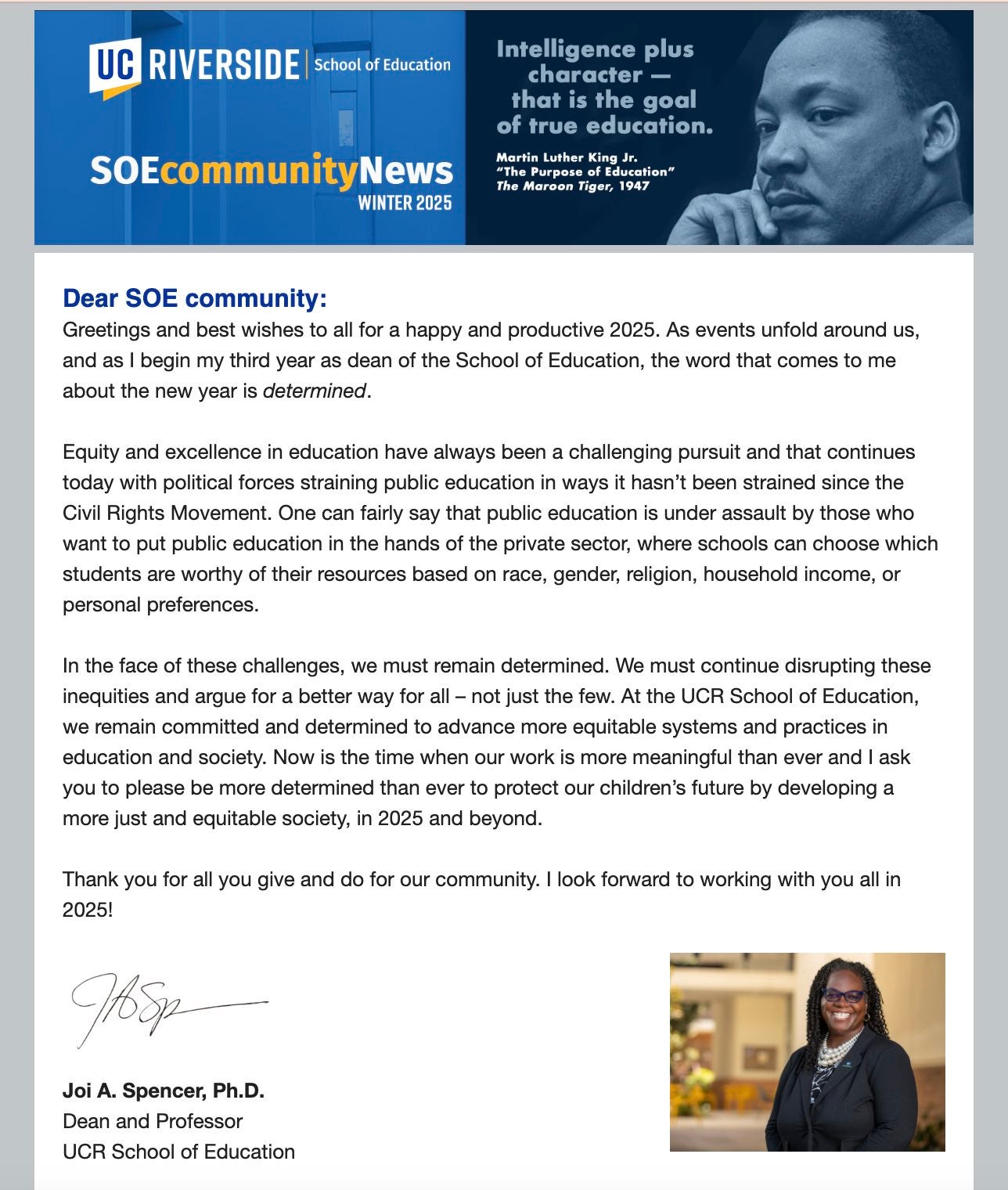 SOE Winter 2025 Newsletter