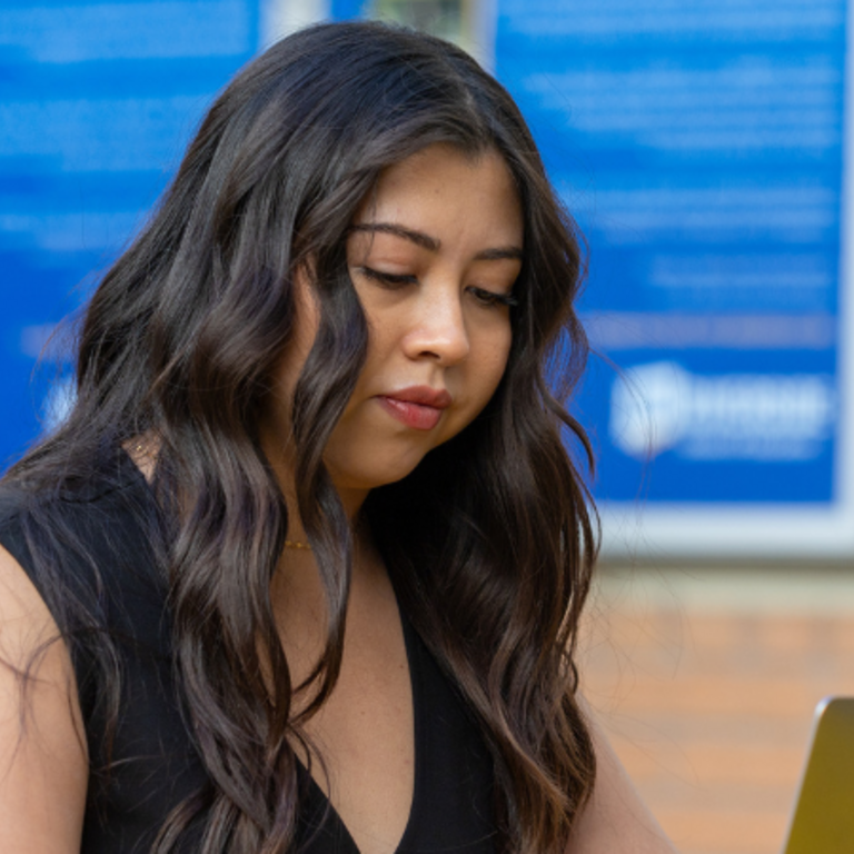 Student studying